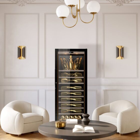 Cave à champagne pour la mise à température de dégustation idéale - Mise en valeur des flacons et finitions luxueuses